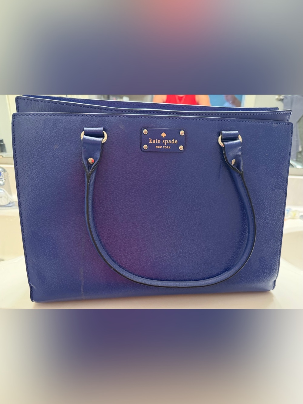 kate spade Cobalt Blue Leather Structured Tote